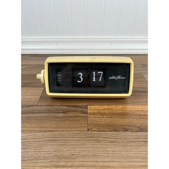 Seth Thomas Other - Vintage Seth Thomas Speed Read Lite Flip Alarm Clock 813 Model 0813 White Works!